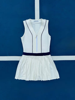 Pleated Zipper Dress