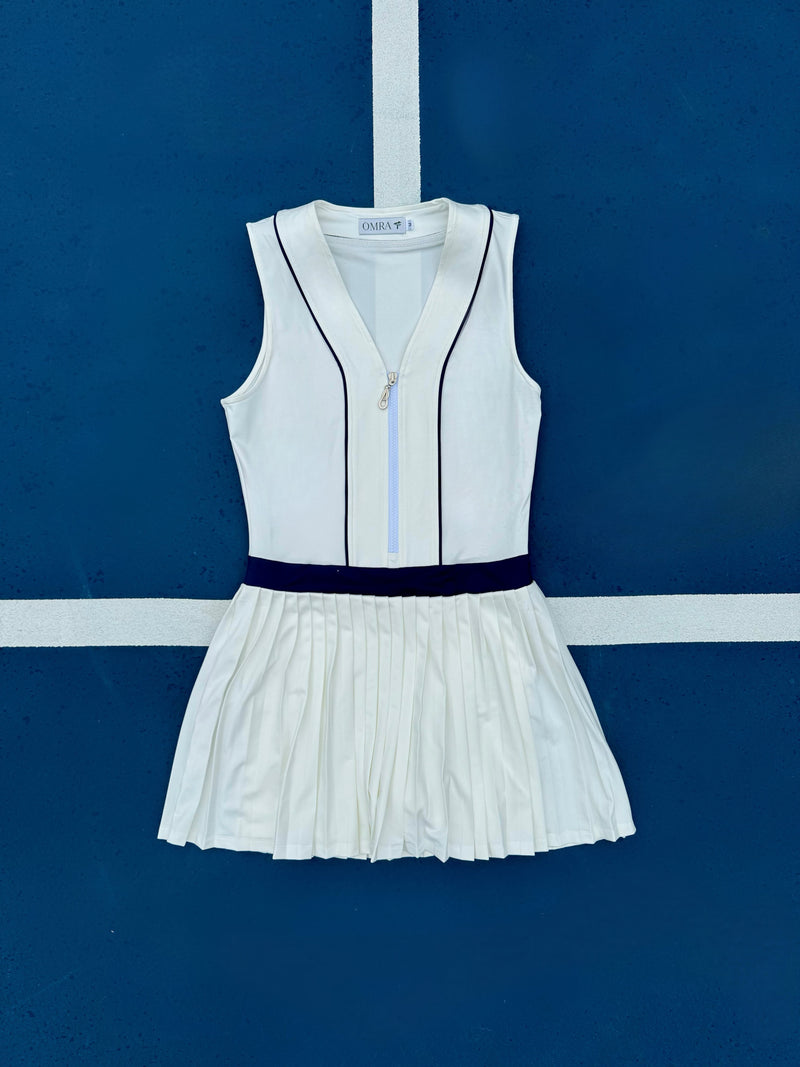 Pleated Zipper Dress