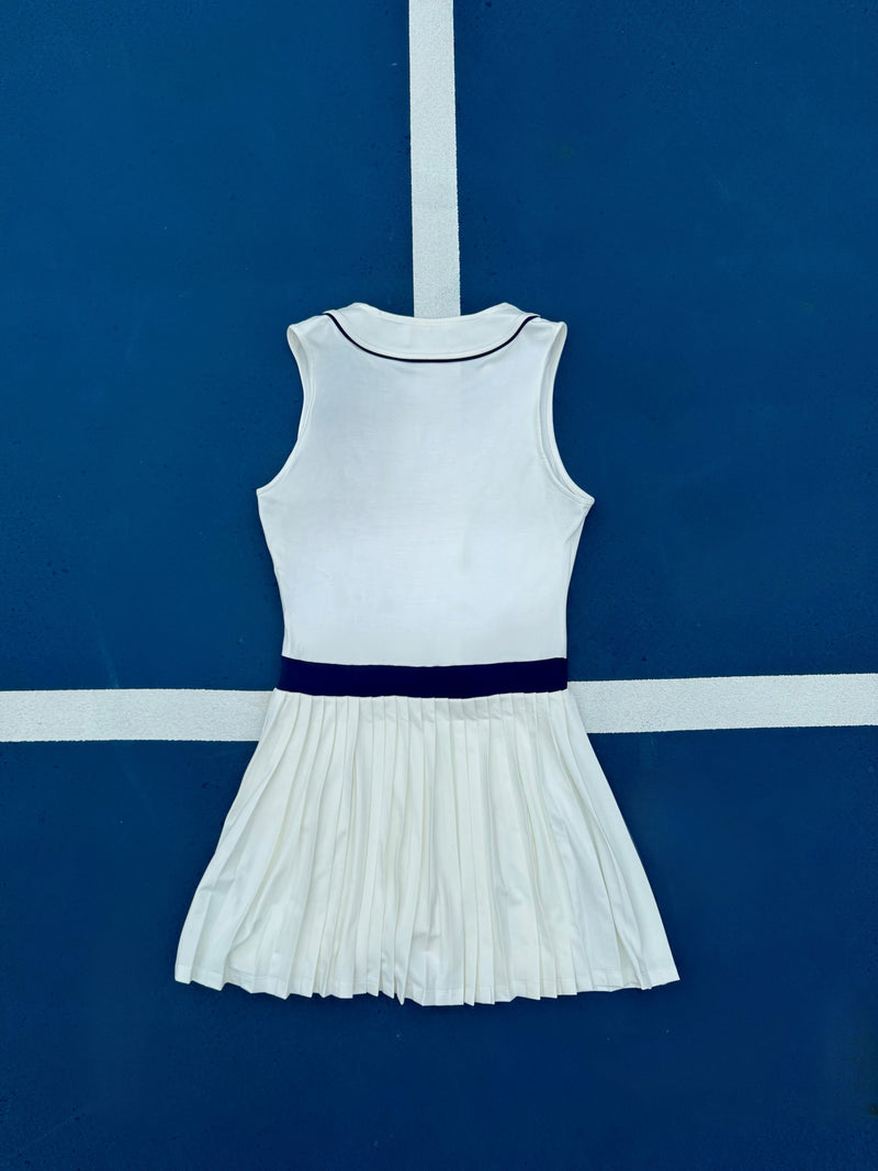 Pleated Zipper Dress